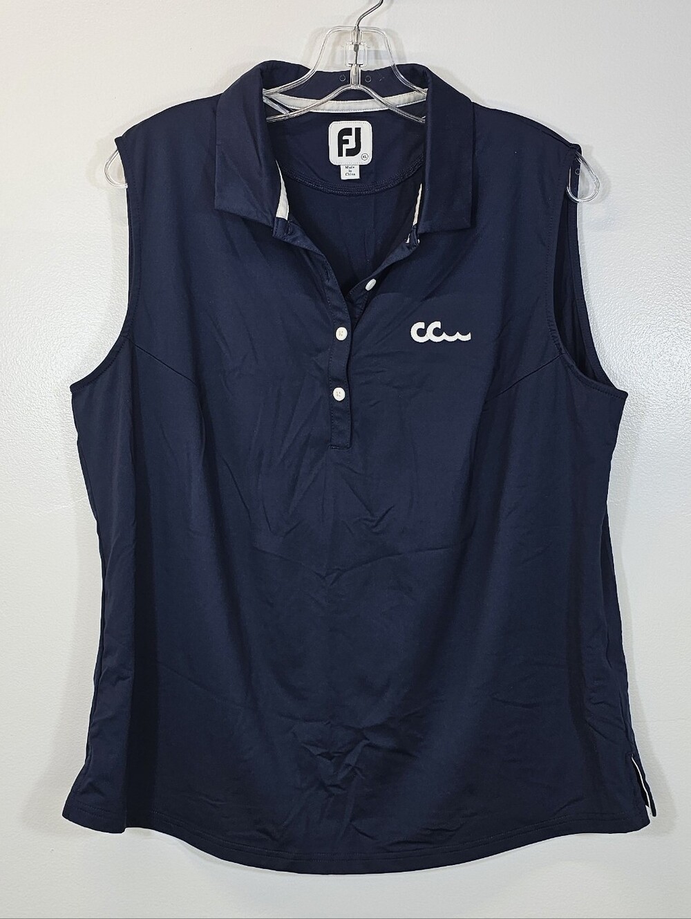 NWOT Women's FootJoy Navy Sleeveless Golf Polo Top - Cripple Creek Country Club